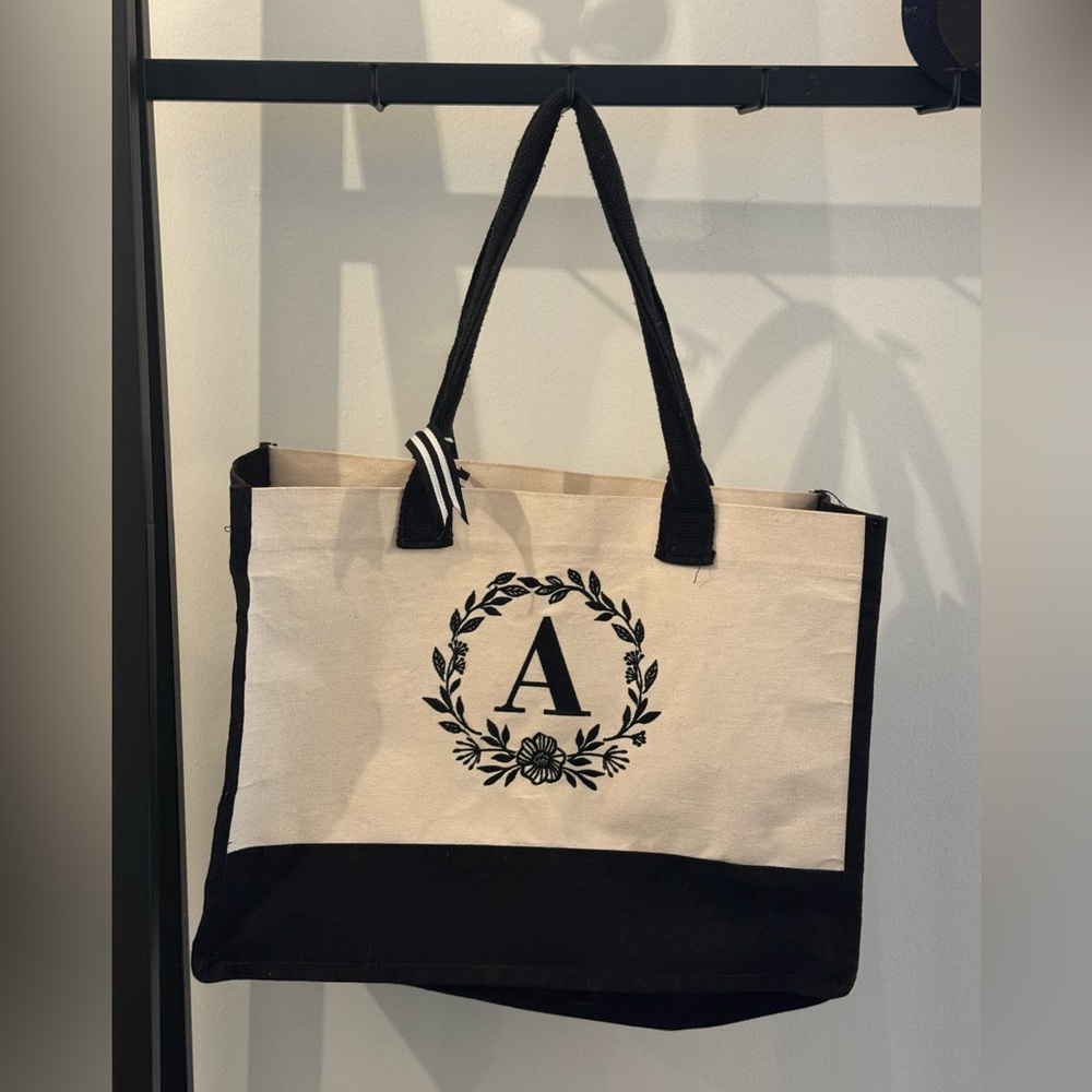 Black and Cream Tote Bag